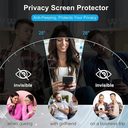 Image of 4YouQuality Privacy Tempered Glass Screen Protector Compatible with Samsung Galaxy S24 Ultra (6.8 Inch) | Anti-Spy Screen Guard | 9H Hardness | HD Clear | 100% Fingerprint Unlock Support | Full Screen Coverage | Easy Installation | Pack of 1