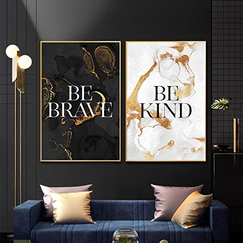 Affiche moderne Soyez gentil Soyez courageux pour salon 40x60cm