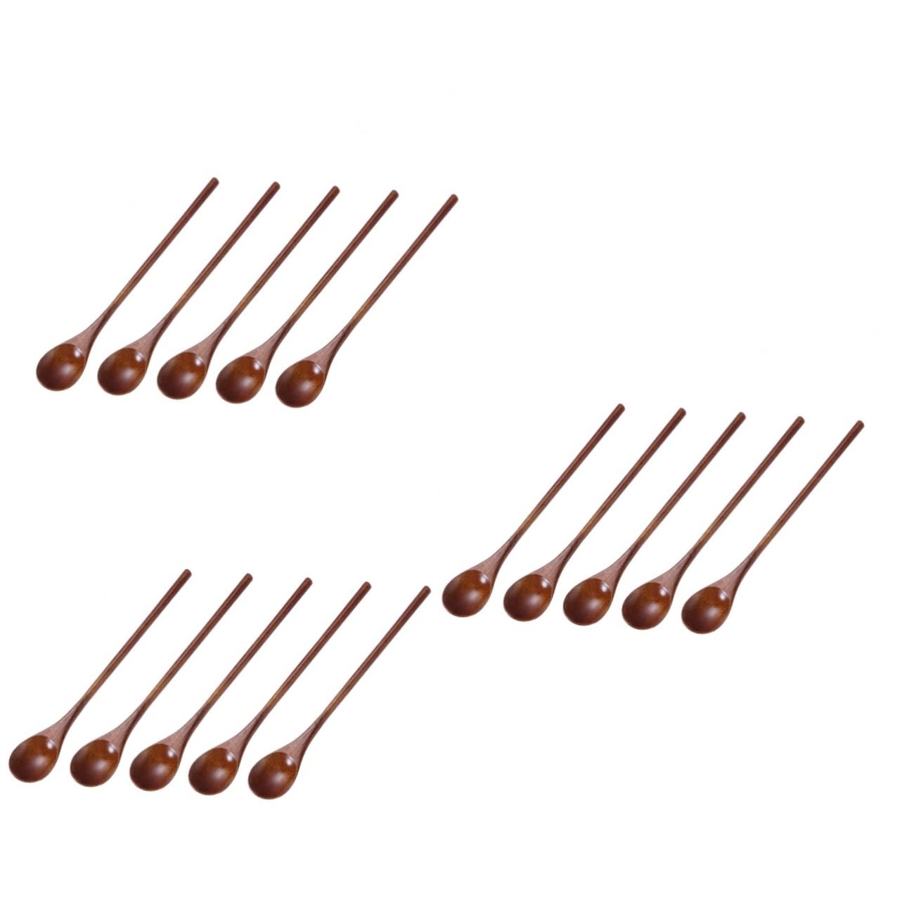 Cabilock 15 Piezas Cuchara De Madera De Cocina De Madera Para Comer Cuchara De Miel De Madera De Cocina De Cafe Manejar Comiendo Café Mango Largo