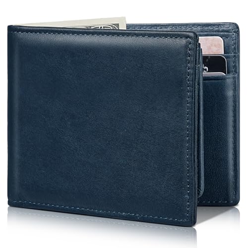 Image of Artpaxy Mens Wallet Bifold Genuine Leather RFID Blocking Wallet for Men with 2 ID Windows 12 Card Holders 2 cash pockets 1 Gift Box