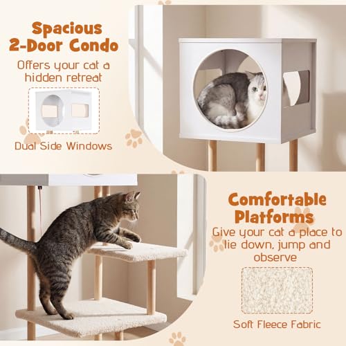 Árbol moderno para gatos Tangkula 40 pulgadas madera miniatura 5