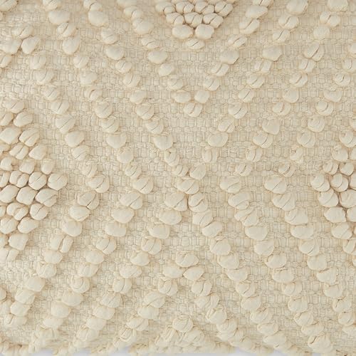 Image of haus & kinder Embroidered Cushion Cover 12x18 Inch Set of 1, Cotton Decorative Throw Pillow Cover for Sofa, Couch & Living Room, Soft Breathable Rectangle Cushion Case for Home Decor