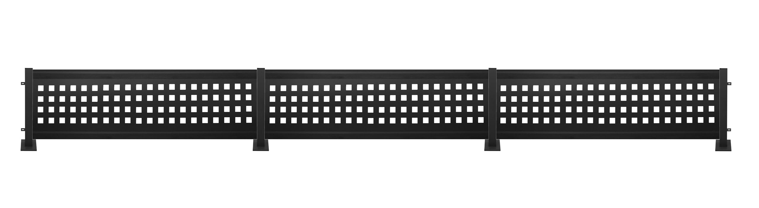 Valla de acero galvanizado negro para ocultación de jardín con kit de automontaje de 457x50 cm