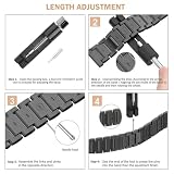 DEALELE Pasek kompatybilny z zegarkiem Samsung Galaxy Watch 7 40 mm / 44 mm, 20 mm, błyszczące metalowe paski ze strasu, z diamentowym etui ochronnym PC, zamiennik dla kobiet mężczyzn, czarny