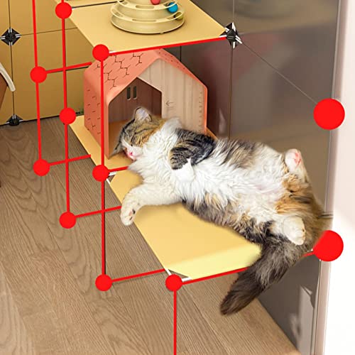 Cage de chat intérieure modulable en métal avec litière fermée et plateforme - 6