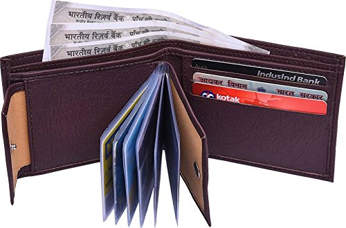 Boys Brown Artificial Leather Wallet (9 Card Slots)