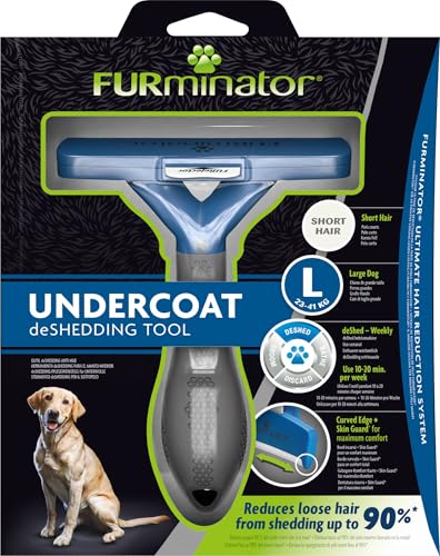 Furminator deShedding-Tool Hund Größe L Kurzhaar - Hundebürste für große Hunde zur Entfernung der Unterwolle - Verbessertes Design