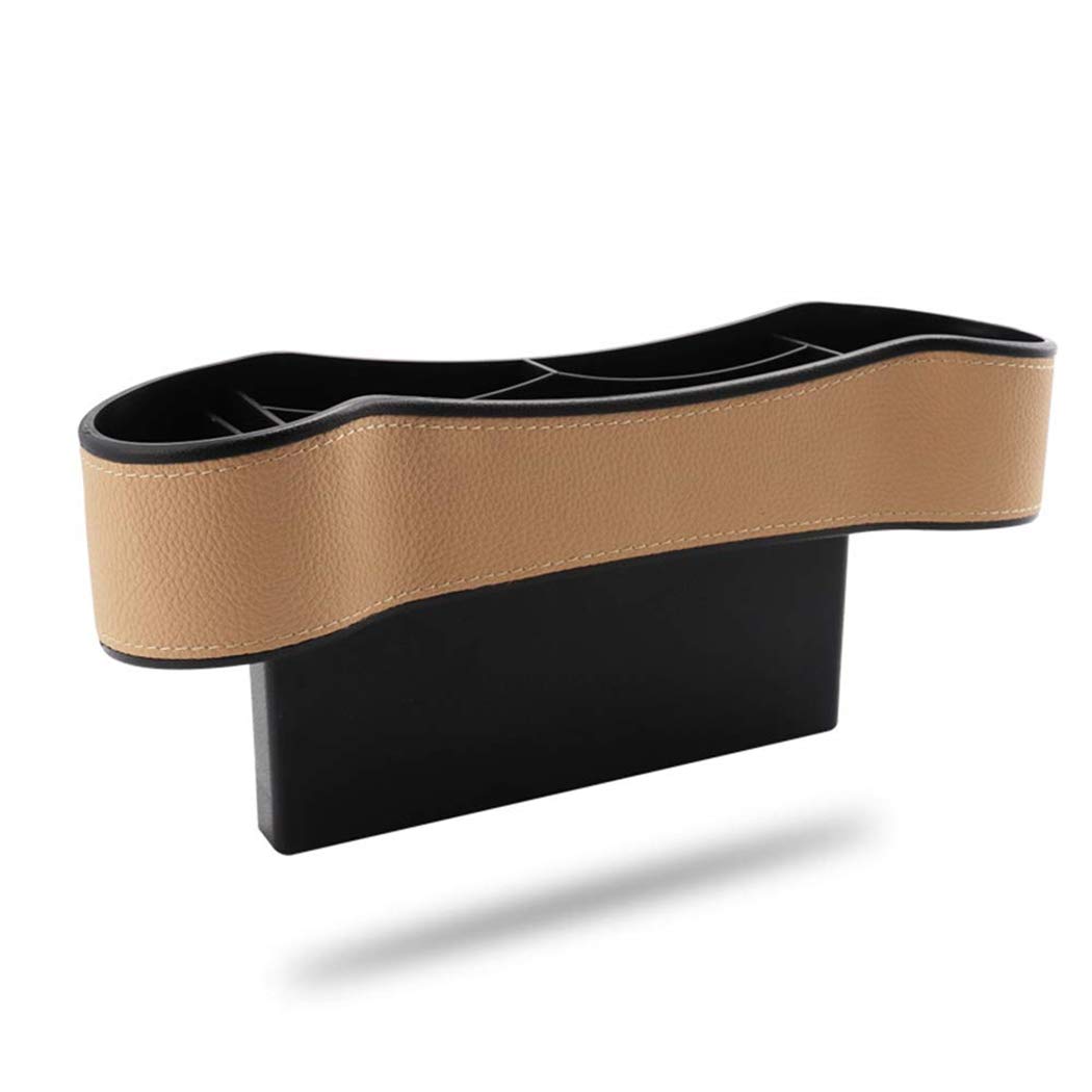 Étui de rangement en cuir synthétique beige pour voiture au design élégant et raffiné