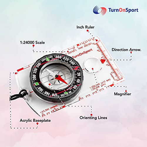 image for Orienteering Compass Hiking Backpacking Compass | Advanced Scout Compa