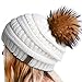 FURTALK Womens Winter Slouchy Beanie Cap With Real Fur Pom Pom Hat