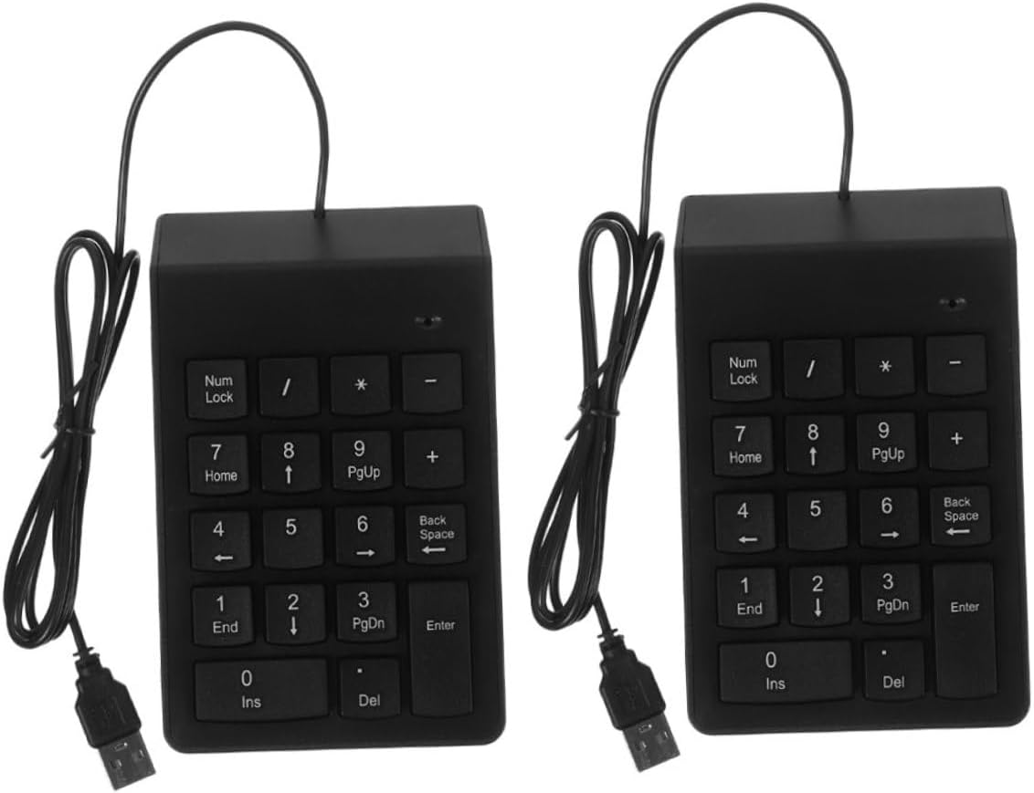 Uonlytech 2pcs Portable USB Keys Financial Accounting for Laptop Pc Desktop Compact Number Pad for Efficient Banking Tasks Wide Compatibility