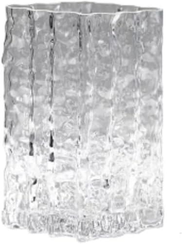 Vase Tabletop Flower Glass Italian Primary Color Glass Living Room Dining Table Water Fresh Dried Vase(Blanc)