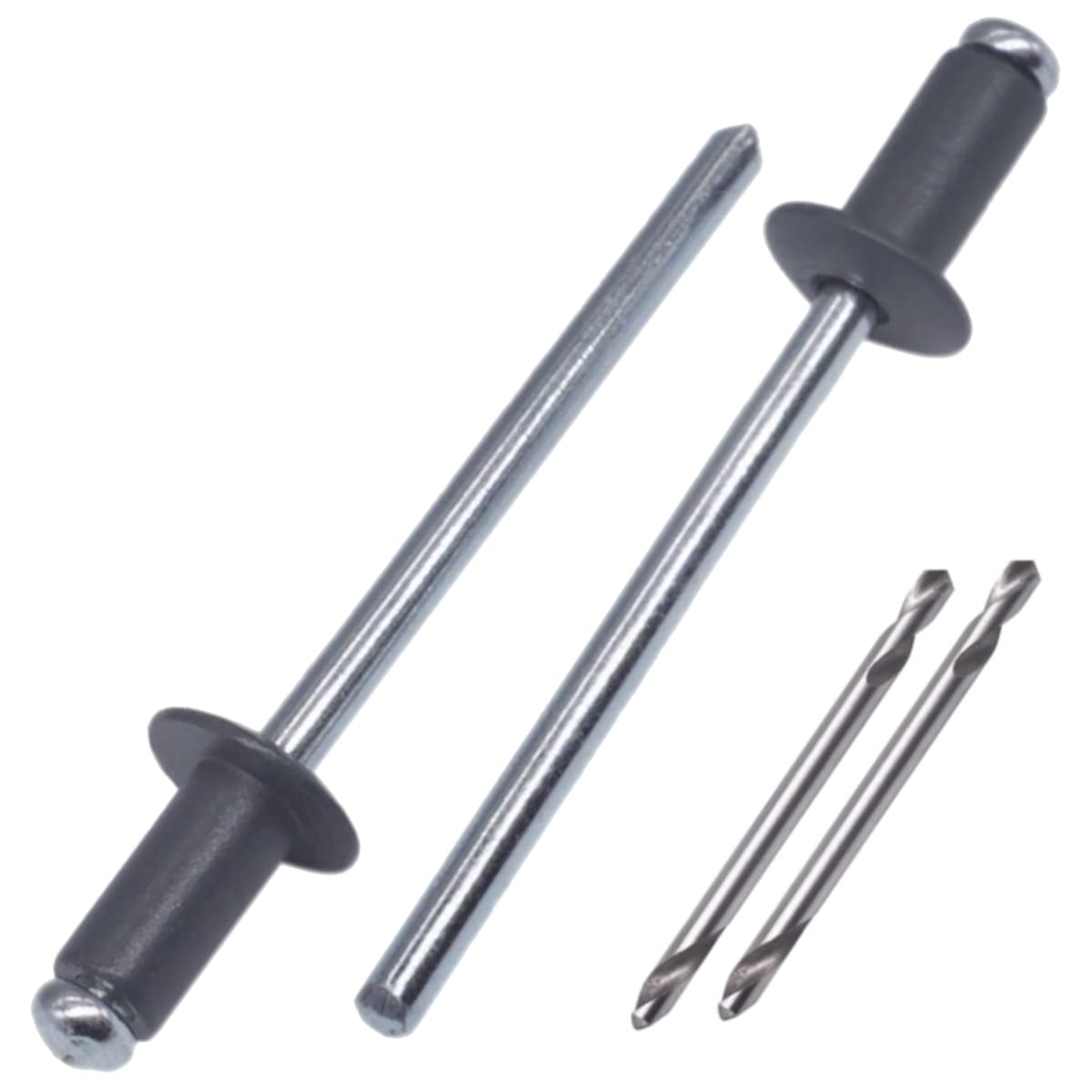 SKIR'CO (800 szt.) Malowane nity zrywalne 3,2 x 12 mm, aluminiowe nity zrywalne, DIN 7337, głowica kopułowa, stalowy trzpień, nity pop (antracyt szary RAL 7016)