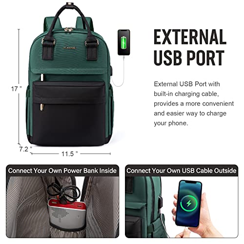 LOVEVOOK Laptop Backpack for Women 15.6 Inch Laptop Bag with USB Port, Fashion Waterproof Backpacks Teacher Nurse Stylish Travel Bags Vintage Daypacks for College Work — view 5