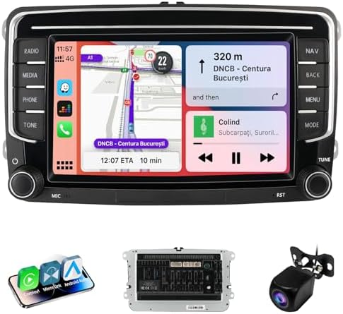Haudio 2 Din Car Stereo with Wireless Apple CarPlay & Android Auto, 7 Inch Car Screen with Canbus, Bluetooth, Mirror Link,WiFi, FM/AM/RDS/SWC Car Radio for VW Golf 6, Passat, Polo, Tiguan, Jetta&Skoda