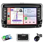Haudio 2 Din Car Stereo with Wireless Apple CarPlay & Android Auto, 7 Inch Car Screen with Canbus, Bluetooth, Mirror Link,WiFi, FM/AM/RDS/SWC Car Radio for VW Golf 6, Passat, Polo, Tiguan, Jetta&Skoda