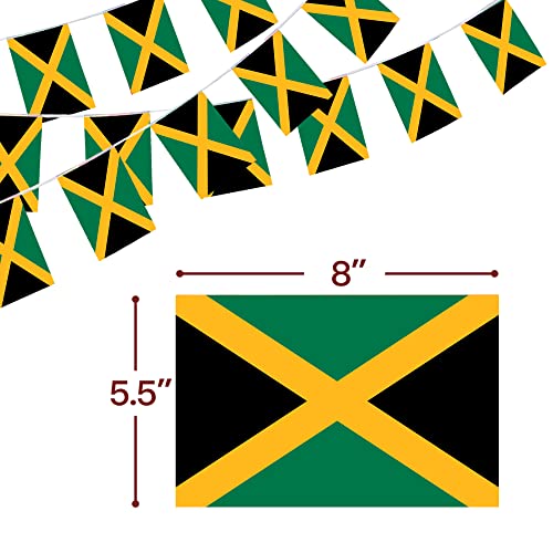Image of Anley Jamaica String Flag Pennant Flags, Patriotic Events 6th of August Independence Day Decoration Sports Bars - 33 Feet 38 Flags