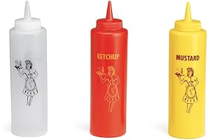 TableCraft 3-Piece Nostalgia Mustard Ketchup Squeeze Bottles