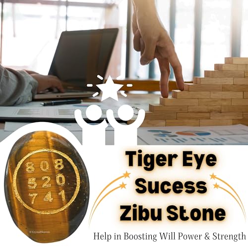 Image of Certified Tiger Eye Zibu Symbols Crystal for Money - Lucky Stone 808520741 Zibu Coin - 520741 Stone for Money, Wealth, Abundance and Prosperity Manifestation