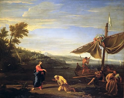 Tableau La Vocation de Saint Pierre 60x90cm repro peinture huile