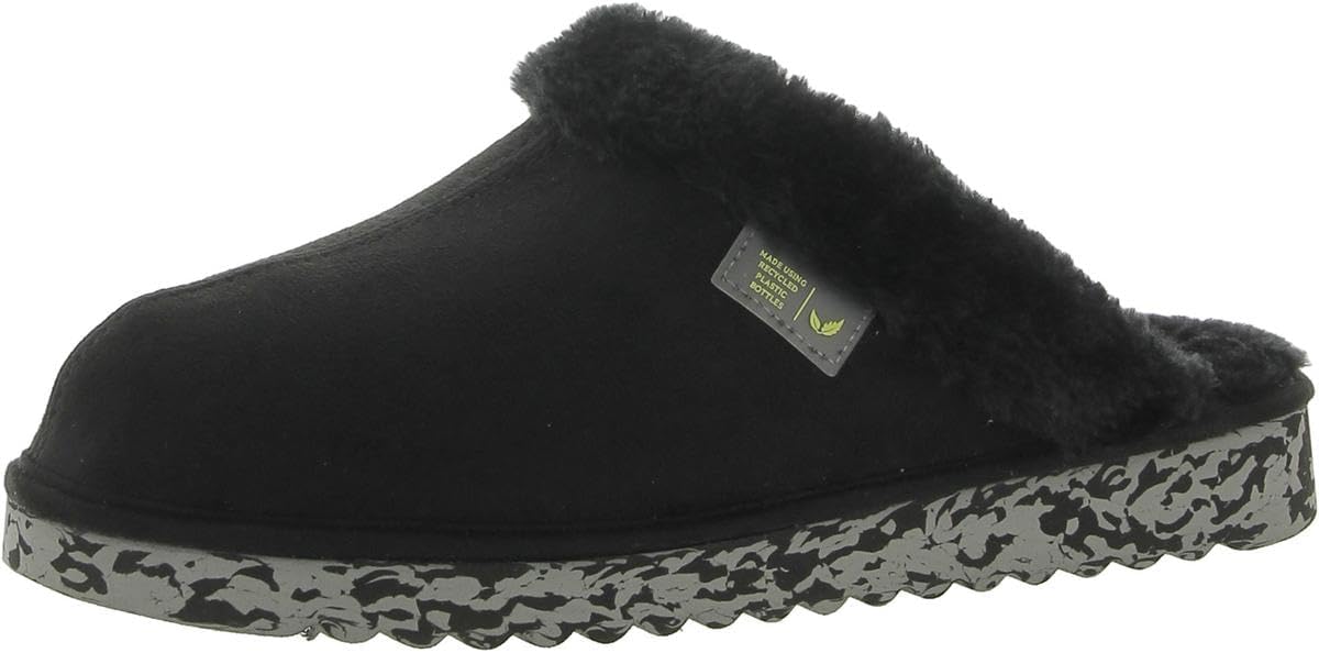 Dr. Scholl's Shoes Women's Staycay Fluff Slipper, Black, 6