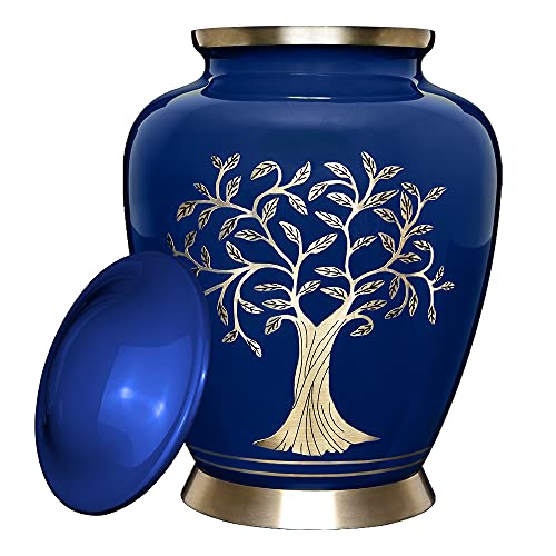 Trupoint Memorials Cremation Urns For Human Ashes - Decorative Urns, Urns For Human Ashes Female & Male, Urns For Ashes Adult Female, Funeral Urns - Blue, Large #TOP6