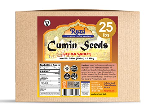 Rani Cumin Seeds Whole (Jeera) Spice 400oz (25lbs) 11.36kg Bulk Box ~ All Natural | Gluten Friendly | NON-GMO | Kosher | Vegan | Indian Origin - Thumbnail 7