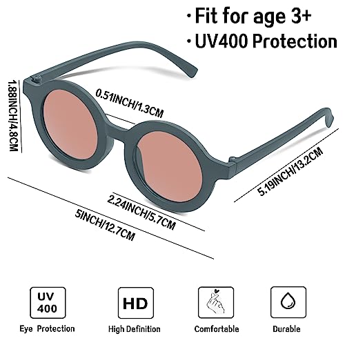 Kids Sunglasses Bulk, 16 Pairs Cute Round Sunglasses Party Favors Glasses for Kids Boys Girls Toddler Sunglasses Beach Party Favors2