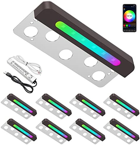 Ytiws 8 Pack 7 Inch Smart Hardscape Lighting, 12V DC Retaining.