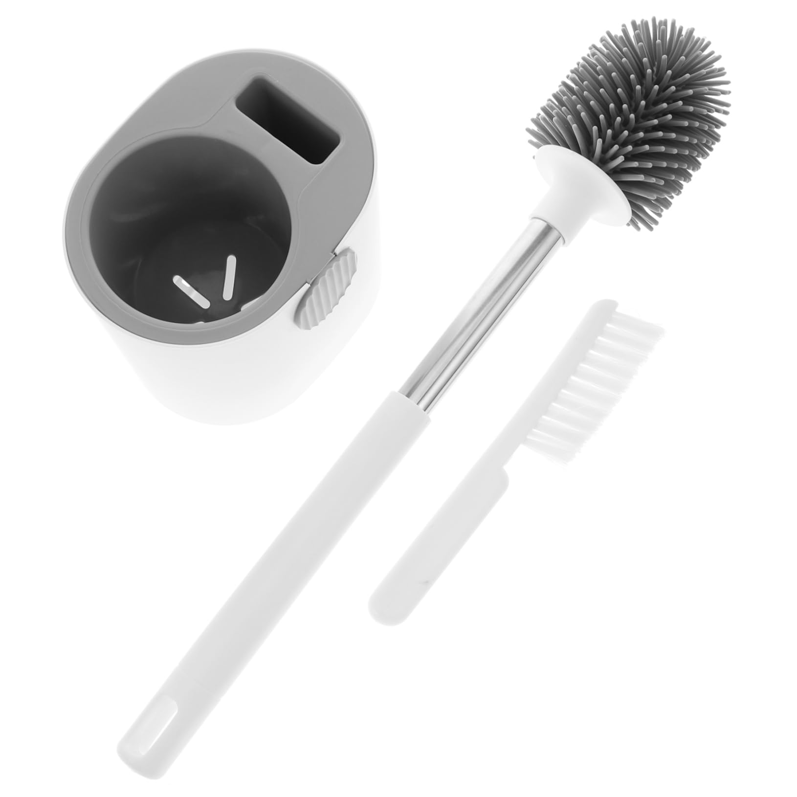 Brosse toilettes murale en inox argenté chic et durable pour WC