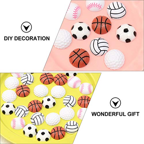 STOBOK 14Pcs Esporte Voleibol Encantos Bola De Tênis De Futebol Basquete Beisebol Esferas de Resina