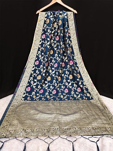 Image of TRENDMALLS Women's Jacquard Silk Ethnic Patola Floral Design Dupatta Ethnic Motif Pattern