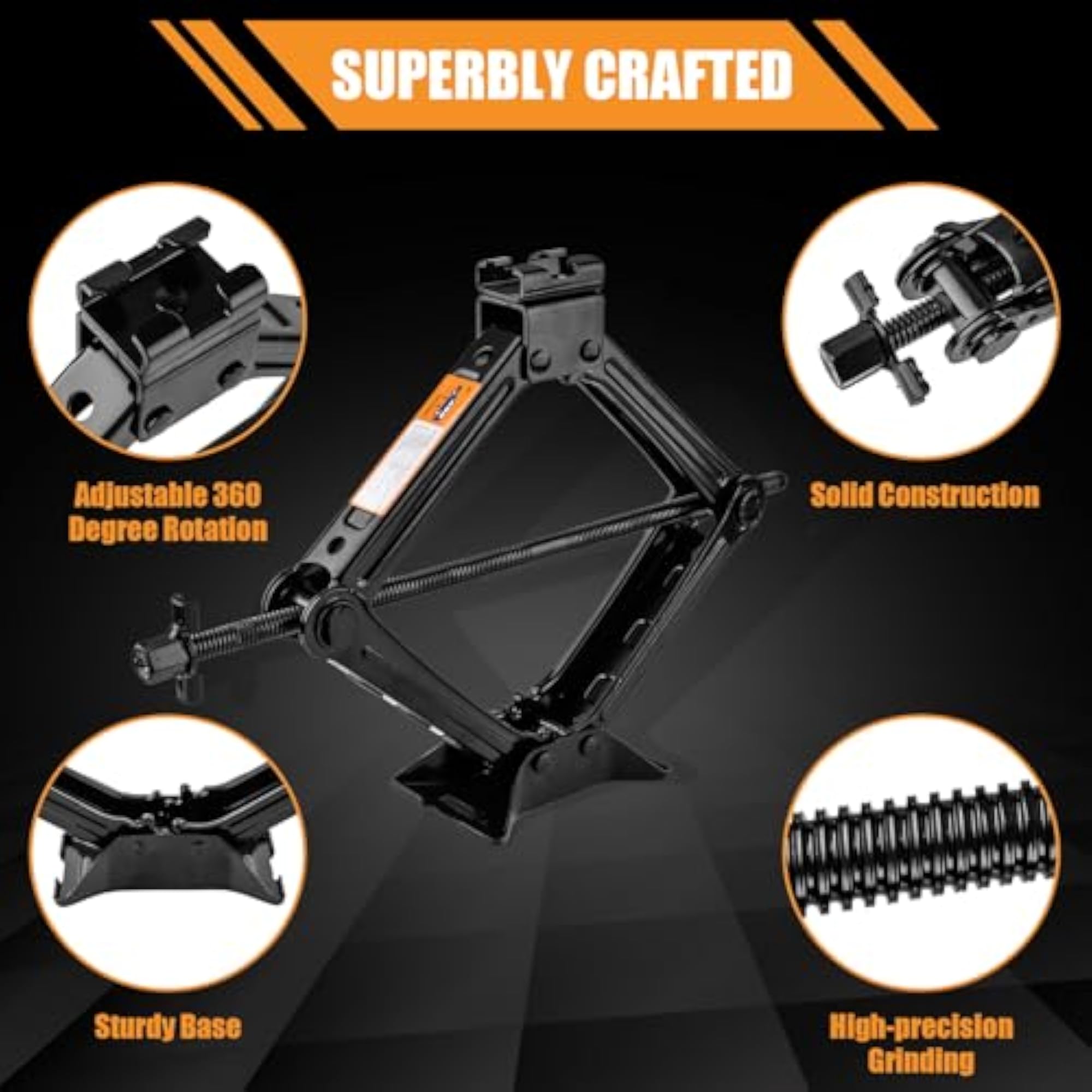 Car Jack Kit, Portable Scissor for 2 Ton