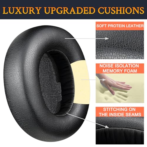 Image of SOULWIT Earpads for Arctis Nova Pro Wireless /Nova Elite - Black | (Not Fit Nova Pro Wired), for SteelSeries Arctis Nova Pro Wireless /Arctis Nova Elite Headphones