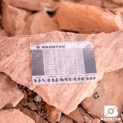 Brunton Grain Size Card Field Reference for Geology & Sediment Classification (10 Grain-Size Classes with Phi Scale, Grain-Shape Guide, mm Ruler, Waterproof/Transparent)