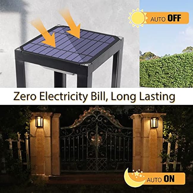 APONUO Solar Wall Lights Outdoor, Motion Sensor Dusk to Dawn Solar Porch Lights Waterproof Outdoor Wall Lantern Anti-Rust Lights for House,Garage, Front, Porch (2 Packs)