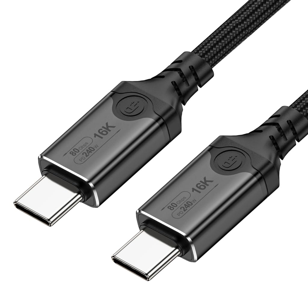 Cavo USB 5 da 240 W, 16 K a 60 Hz, cavo USB C, trasferimento dati 80 Gbps