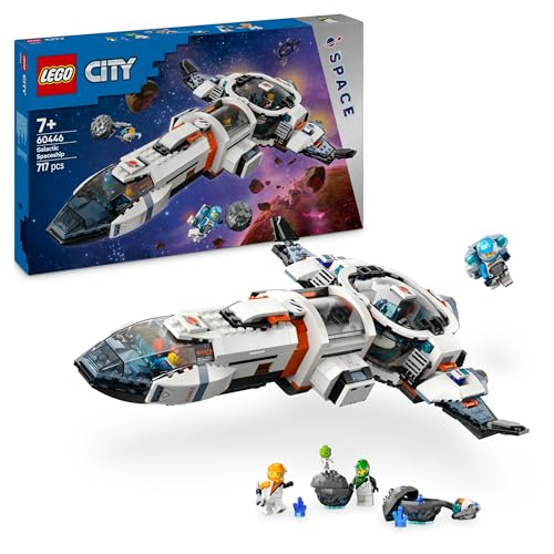 LEGO City Nave Galáctica modular jogo, brinquedo do espaço exterior para meninos e meninas de 7 anos ou mais, conjunto modular reconfigurável, 4 minifiguras e figura de extraterrestre 60446