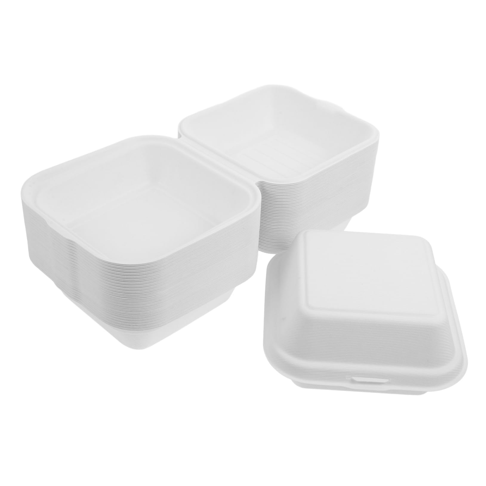 SOESFOUFU Disposable Pulp Food Box Set 50 Units Takeout Containers Lids for Meal Prep Food Service