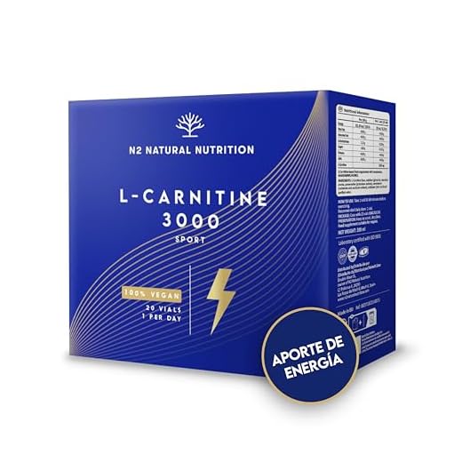 L CARNITINA Liquida 3000 mg.Suplemento Deportivo L-Carnitina Natural-Quemagrasas Líquido-Alta Absorción-Mejor Rendimiento.20 Viales-Facil Apertura-No se Rompen.Certificado VEGANO. N2 Natural Nutrition