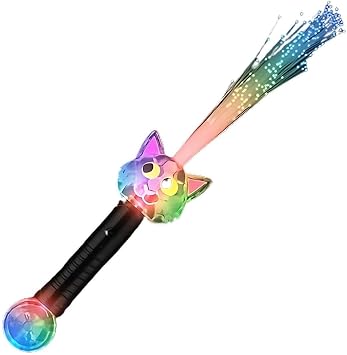 blinkee Magical Cat Party Wand Light-Projecting, Fiber Optic Illumination - Perfect for Feline Lovers & Themed Celebrations