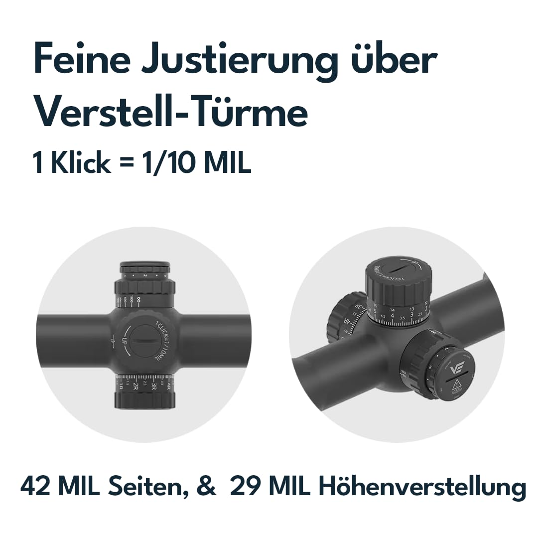 Vector Optics SCFF-79 Tauron 4-16x44 HD MIL FFP Lunette de visée pour le sport, l'airsoft et la chasse, fusil à air comprimé, visière cible, lunette de visée de fusil, Rifle Scope, nombreux