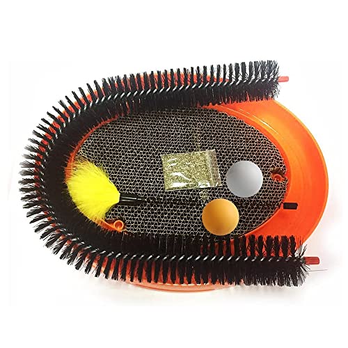 Cat Arch Self-Grooming Massage Station With Cat Scratching Cardboard, Feather Toy, Ball And Free Catnip #TOP6