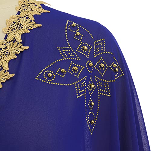 OBEEII Muslim Dress for Women Loose Batwing Sleeved Hooded Beaded Embroidery Long Abaya Dress Kaftan Abayas Islamic Robe4