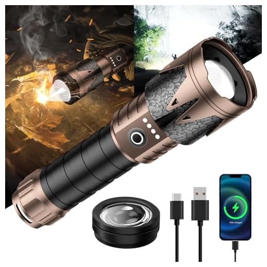 High-Lumen Tactical Flashlight with Unique Features