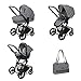 Foppapedretti 3Chic Sistema Combinato, con Passeggino, Navicella, Seggiolino Auto e Borsa, per bambini da 6 mesi a 15 kg, Elite Grey