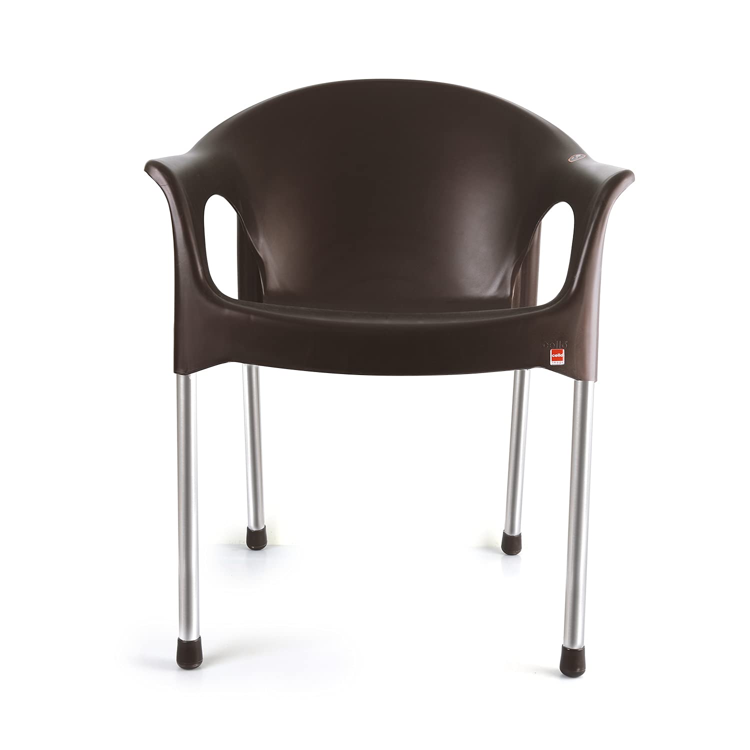 Cello Metallo Cafeteria Set of 4 Chairs (Brown) - Image 4 thumbnail