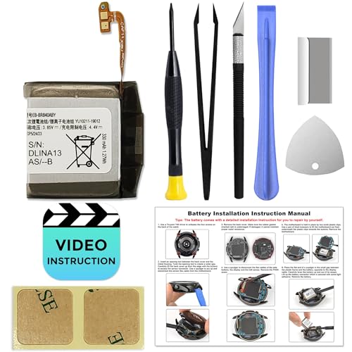 GREEN FUSION for Galaxy Watch 3 (45mm) Battery Replacement, EB-BR840ABY Battery Compatible with Samsung Galaxy Watch 3 45mm (GPS/4G) SM-R840 SM-R845, with Installation Instruction & Repair Toolkit