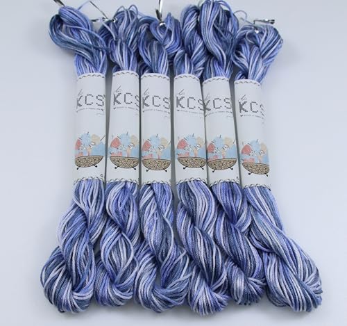 Image of KCS Big skeins of 25 Meters Size 25 Color Variegated Cross Stitch Stranded Threads,6 skeins,4235