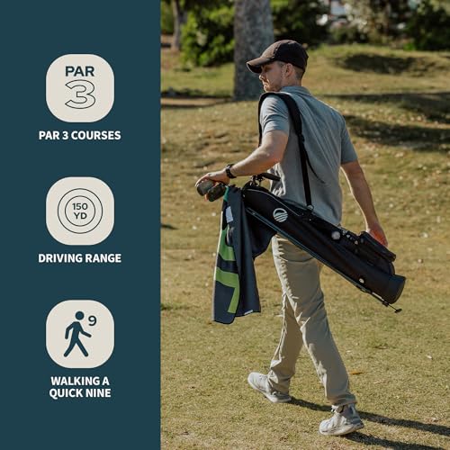 Image of Sunday Golf Loma Bag - Lightweight Golf Bag with Strap and Stand - Easy to Carry Pitch n Putt Golf Bag - Stand Bag for The Driving Range, Par 3 and Executive Courses, 31 Inches